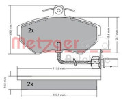 1170082 Sada brzdových destiček, kotoučová brzda GREENPARTS METZGER