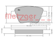 1170106 Sada brzdových destiček, kotoučová brzda GREENPARTS METZGER