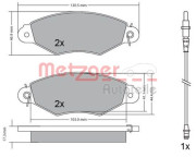 1170115 Sada brzdových destiček, kotoučová brzda GREENPARTS METZGER