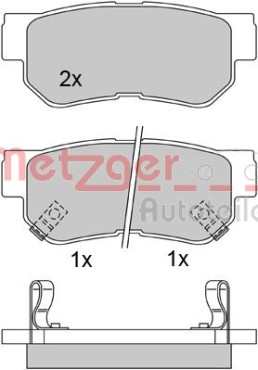 1170119 Sada brzdových destiček, kotoučová brzda METZGER