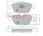 1170132 METZGER sada brzdových platničiek kotúčovej brzdy 1170132 METZGER