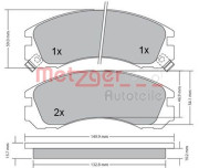 1170135 Sada brzdových destiček, kotoučová brzda GREENPARTS METZGER