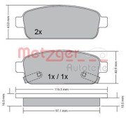 1170164 Sada brzdových destiček, kotoučová brzda GREENPARTS METZGER