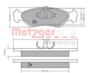 1170181 Sada brzdových destiček, kotoučová brzda METZGER