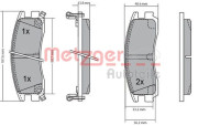1170187 Sada brzdových destiček, kotoučová brzda METZGER