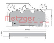 1170191 Sada brzdových destiček, kotoučová brzda METZGER