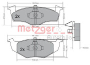 1170217 Sada brzdových destiček, kotoučová brzda METZGER