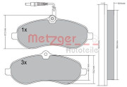 1170228 Sada brzdových destiček, kotoučová brzda METZGER