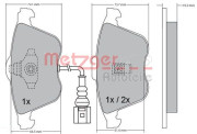 1170263 Sada brzdových destiček, kotoučová brzda METZGER