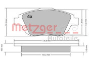 1170326 Sada brzdových destiček, kotoučová brzda GREENPARTS METZGER