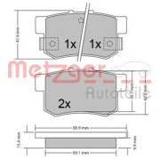 1170337 Sada brzdových destiček, kotoučová brzda GREENPARTS METZGER