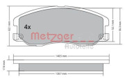 1170358 METZGER sada brzdových platničiek kotúčovej brzdy 1170358 METZGER