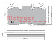 1170366 Sada brzdových destiček, kotoučová brzda GREENPARTS METZGER