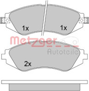 1170391 Sada brzdových destiček, kotoučová brzda METZGER