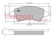 1170458 Sada brzdových destiček, kotoučová brzda METZGER