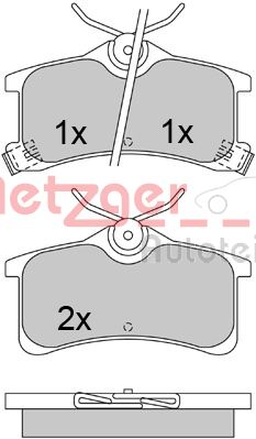 1170463 Sada brzdových destiček, kotoučová brzda METZGER