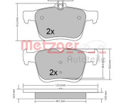 1170470 Sada brzdových destiček, kotoučová brzda GREENPARTS METZGER