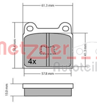 1170472 METZGER sada brzdových platničiek kotúčovej brzdy 1170472 METZGER
