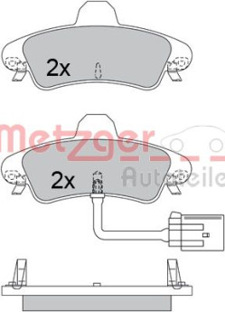 1170491 Sada brzdových destiček, kotoučová brzda METZGER