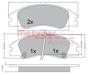 1170540 Sada brzdových destiček, kotoučová brzda METZGER
