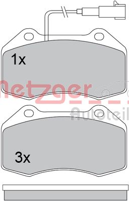 1170559 Sada brzdových destiček, kotoučová brzda METZGER