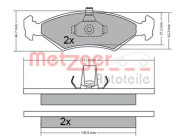 1170568 Sada brzdových destiček, kotoučová brzda METZGER
