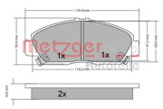 1170576 Sada brzdových destiček, kotoučová brzda METZGER