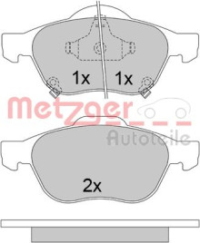 1170587 Sada brzdových destiček, kotoučová brzda METZGER