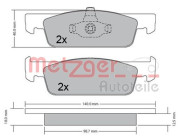 1170621 METZGER sada brzdových platničiek kotúčovej brzdy 1170621 METZGER