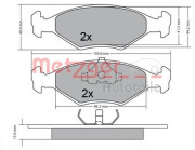 1170645 Sada brzdových destiček, kotoučová brzda METZGER