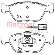 1170647 Sada brzdových destiček, kotoučová brzda METZGER