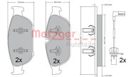 1170657 Sada brzdových destiček, kotoučová brzda GREENPARTS METZGER