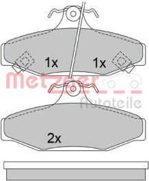 1170662 Sada brzdových destiček, kotoučová brzda METZGER