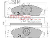 1170667 METZGER sada brzdových platničiek kotúčovej brzdy 1170667 METZGER