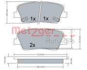 1170687 Sada brzdových destiček, kotoučová brzda METZGER