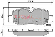 1170894 METZGER sada brzdových platničiek kotúčovej brzdy 1170894 METZGER