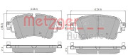 1170904 Sada brzdových destiček, kotoučová brzda GREENPARTS METZGER