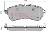 1170906 METZGER sada brzdových platničiek kotúčovej brzdy 1170906 METZGER