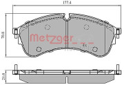 1170907 METZGER sada brzdových platničiek kotúčovej brzdy 1170907 METZGER