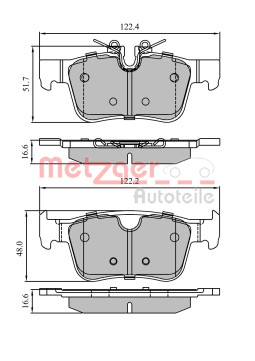 1170939 Sada brzdových destiček, kotoučová brzda GREENPARTS METZGER