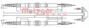 11.5858 METZGER żażné lanko parkovacej brzdy 11.5858 METZGER