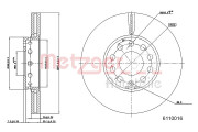 6110016 Brzdový kotouč COATED / HIGH CARBON METZGER