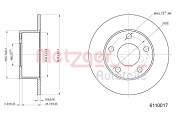 6110017 Brzdový kotouč COATED METZGER