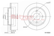 6110020 Brzdový kotouč COATED METZGER