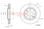 6110023 Brzdový kotouč GREENPARTS METZGER