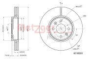 6110033 Brzdový kotouč COATED METZGER