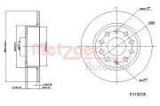 6110036 Brzdový kotouč GREENPARTS METZGER