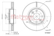 6110047 Brzdový kotouč COATED METZGER