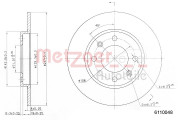 6110048 Brzdový kotouč COATED METZGER