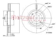 6110050 Brzdový kotouč GREENPARTS METZGER